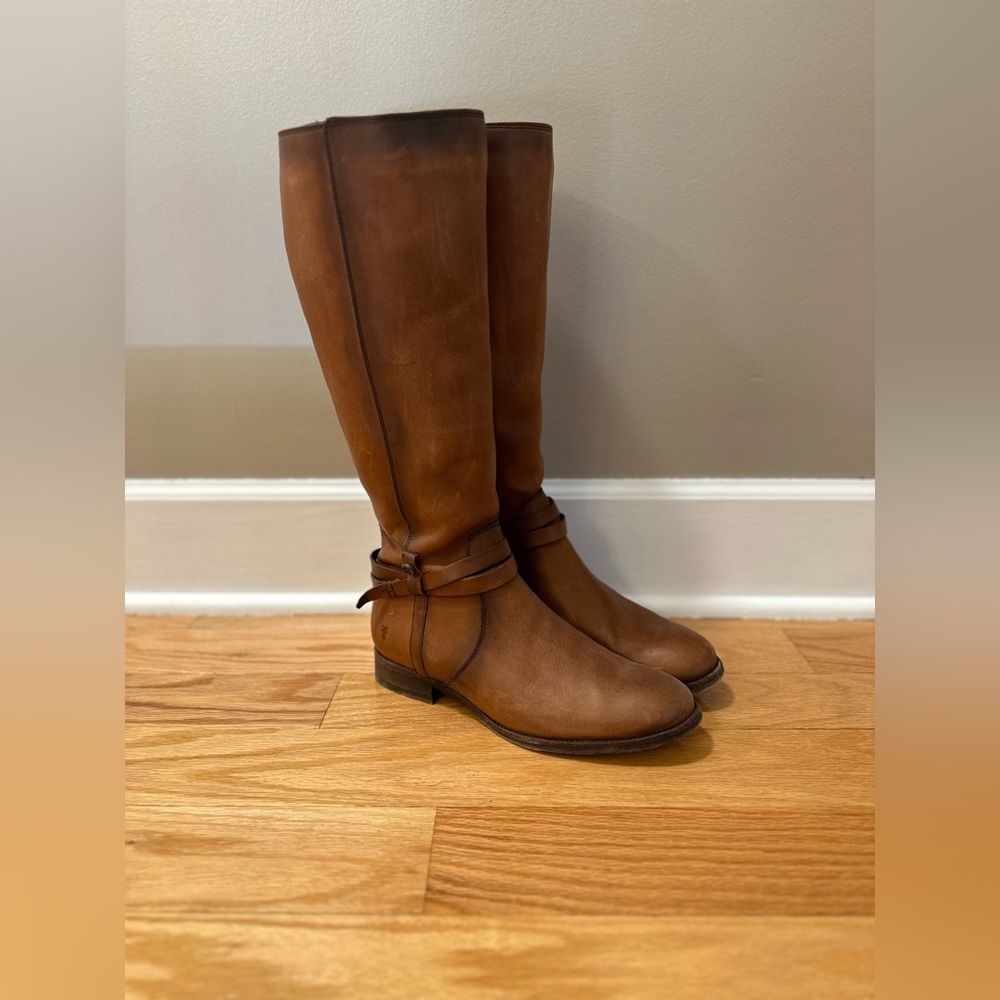 FRYE Melissa Belted Wide Calf Boots